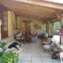 De veranda van onze B&B in de Dordogne